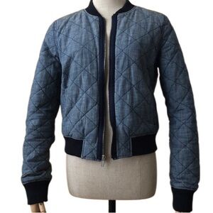 Gap 1969 Indigo Quilted Varsity Jacket Small